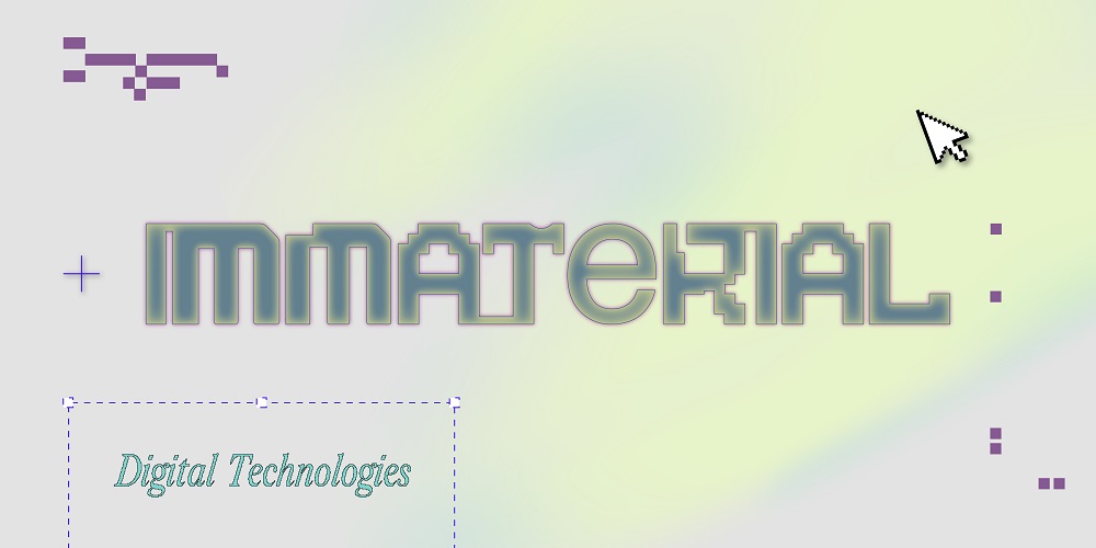 A pastel background with the word Immaterial on it